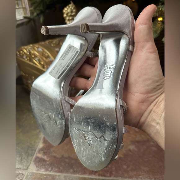 NINA Silver Rhinestone Ankle Strap Pump - Picture 4 of 5